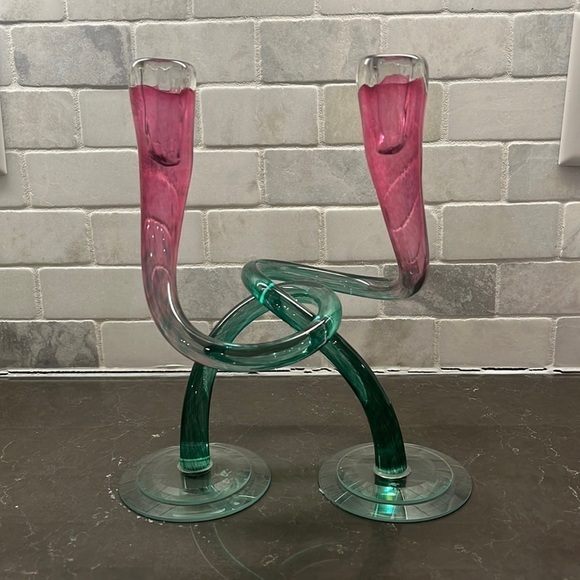 Other - Vittario Venini Zecchin Murano MVM GLASS curl -2 Candle Holder